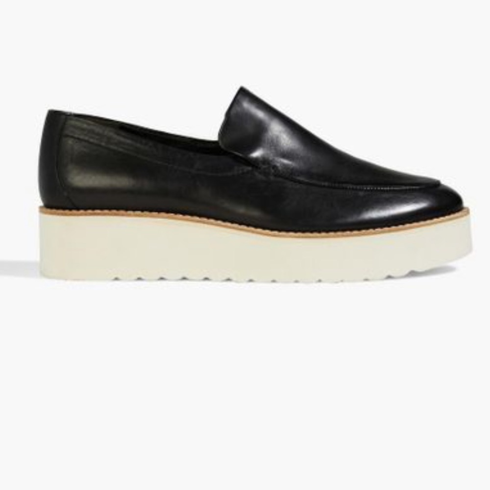 VINCE Women's Black Zeta Leather Platform Loafers